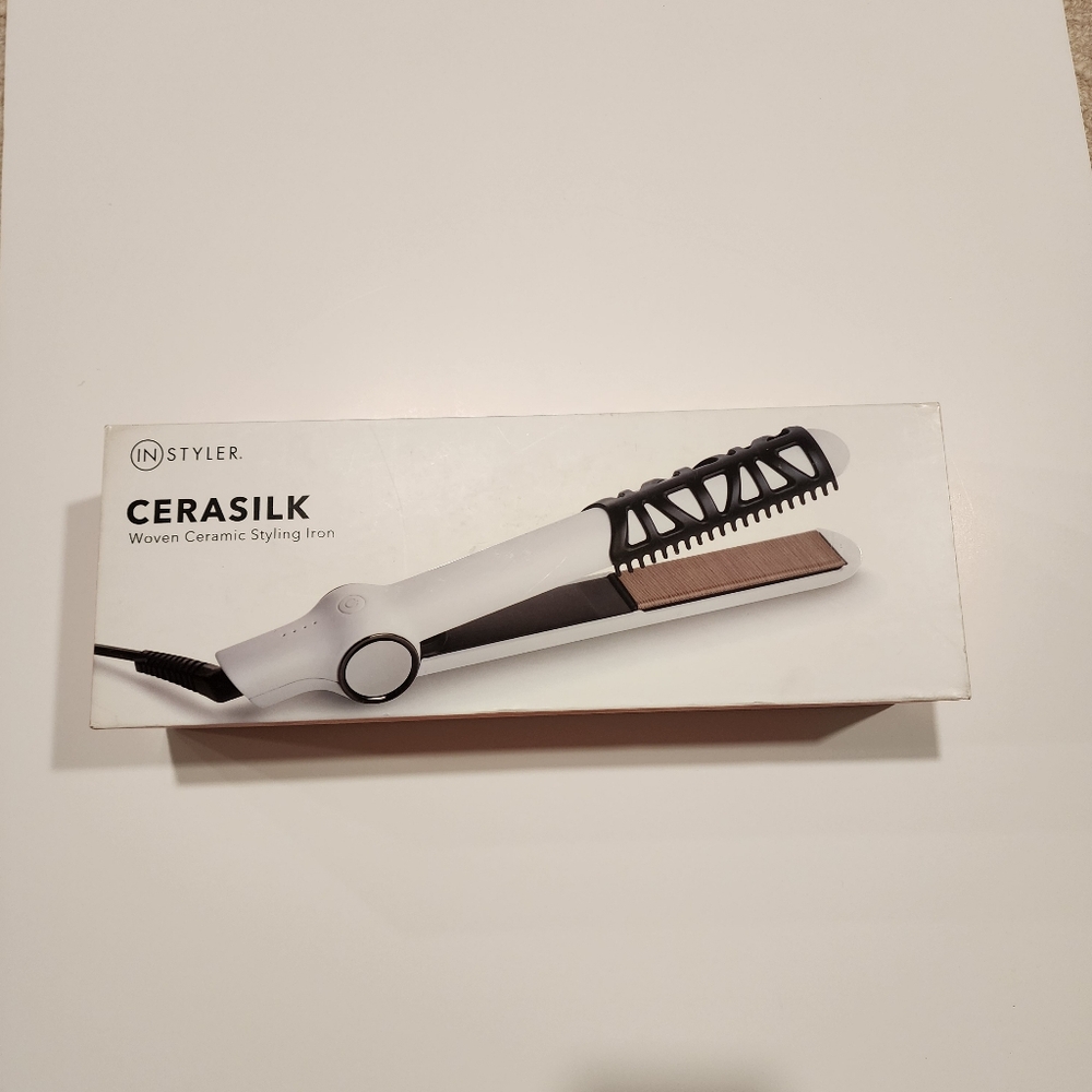 NEW *White Hair Straightener with Black Accents